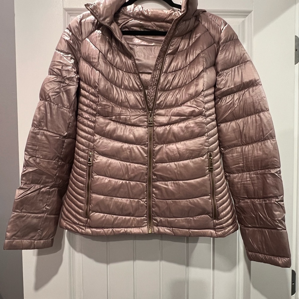 Calvin Klein Women's Shiny Pink Puffer Jacket